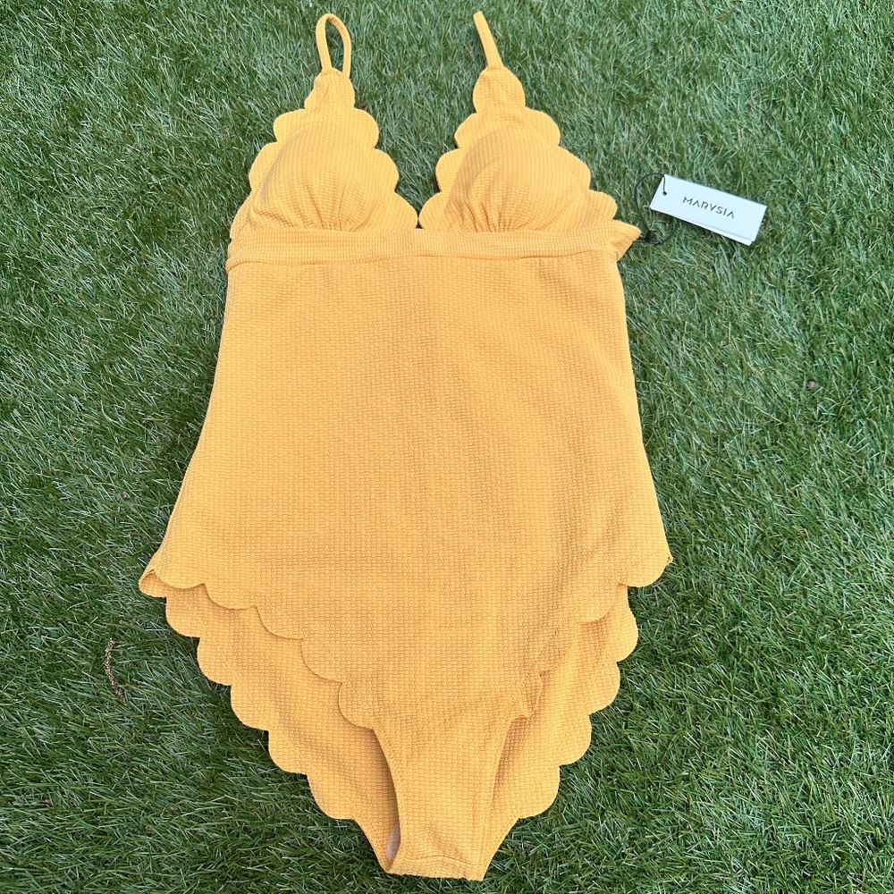 NWT Marysia Santa Clara Maillot Swimsuit in Tangerine Size S